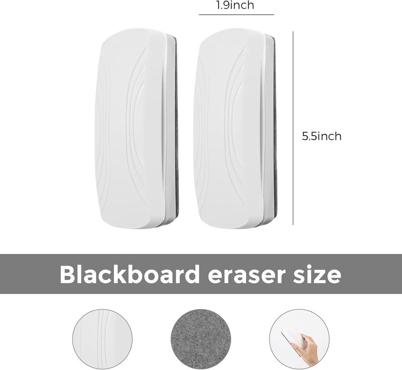 Ddaowanx Whiteboard Eraser, Magnetic Dry Erase Eraser, Glass Board Eraser,School and Office Supplies, Pack of 2 (White) - Image 3